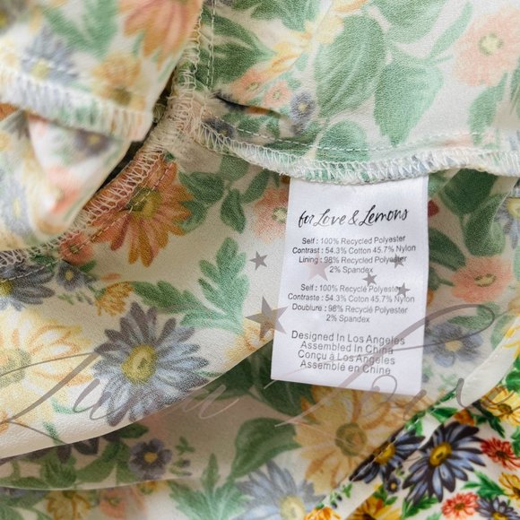 FOR LOVE & LEMONS Rosalyn Mini Dress in Green NWT - Picture 7 of 11